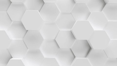 Abstract Hexagon honeycomp Geometric Surface Loop, light bright clean minimal hexagonal grid pattern, random waving motion background