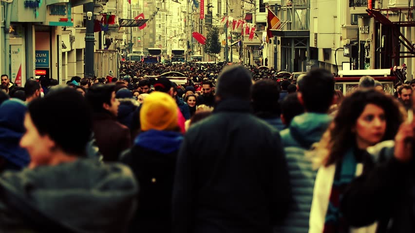Timelapse people city. Timelapse people walking. crowd time lapse street walking people. Background people large street. istanbul turkish woman and turkish man.  Royalty-Free Stock Footage #1023006700