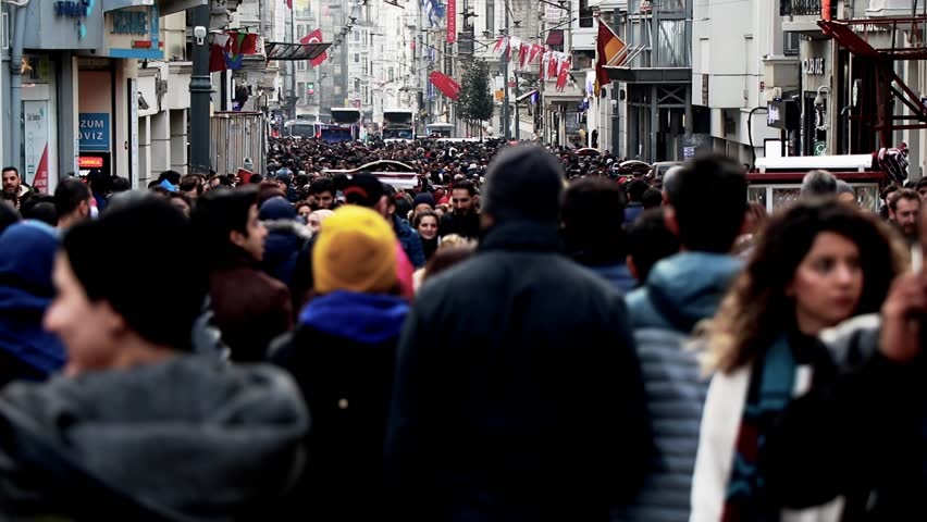 Timelapse crowds street life. Background people Turkey istanbul. | Shutterstock HD Video #1023006946