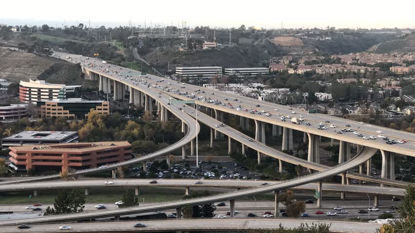A time lapse where highway 8 and highway 805 meet in San Diego, California.