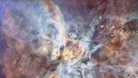 Blue giant on the background of Carina Nebula. This video is composed of images furnished by NASA.