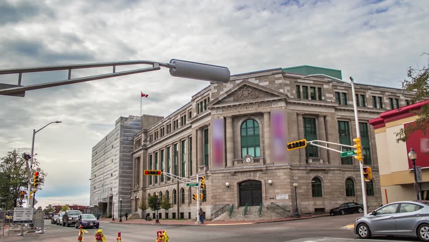 Moncton, Canada- Main Street- Dominion Public Building Hyperlapse