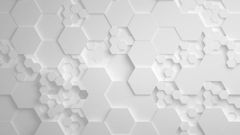White Abstract Hexagon Geometric Surface Seamless Loop 4K UHD