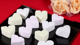 Fluffy white heart marshmallows - Powered by Shutterstock - Get 15% off with code: PIKWIZARD15