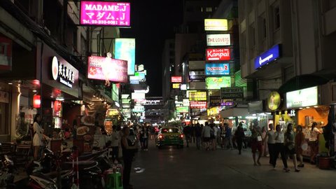  BANGKOK,  THAILAND - CIRCA OCTOBER 2018 : Scenery of THANIYA STREET.  This area is also known as “little Japanese town”.