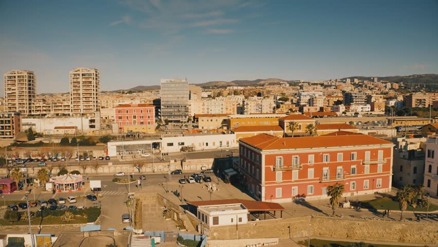 Aerial view of coastal area of Civitavecchia, Italy