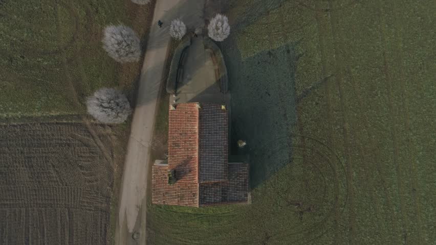 small country church, view with a drone