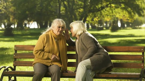 Old Women Telling Secrets Sitting On Stock Footage Video (100% Royalty ...