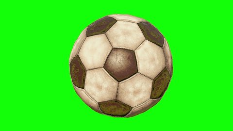 old soccer ball rotation green screen