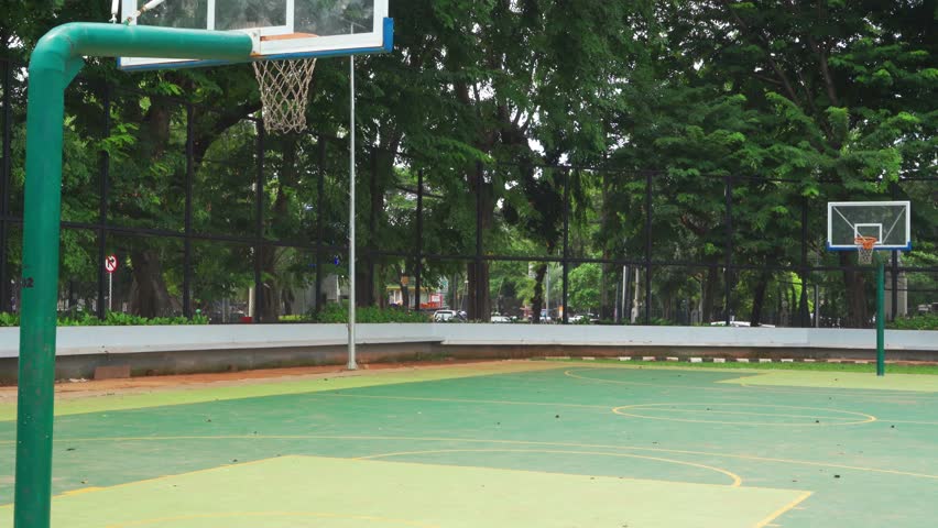 Outdoor Basketball Court With Two Stock Footage Video 100 Royalty Free 1023112687 Shutterstock