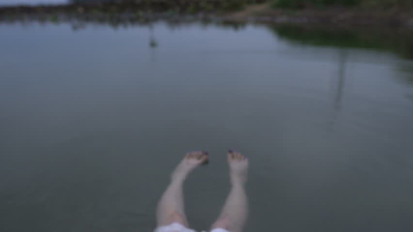 Portrait of asian woman make up ghost face at the swamp, Horror scene