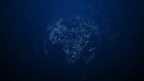 3D digital globe, seamless loop. Abstract plexus 3D rendering. Technology data network around the earth, covering the surface. Interconnection, global Internet. Modern design. - Powered by Shutterstock - Get 15% off with code: PIKWIZARD15