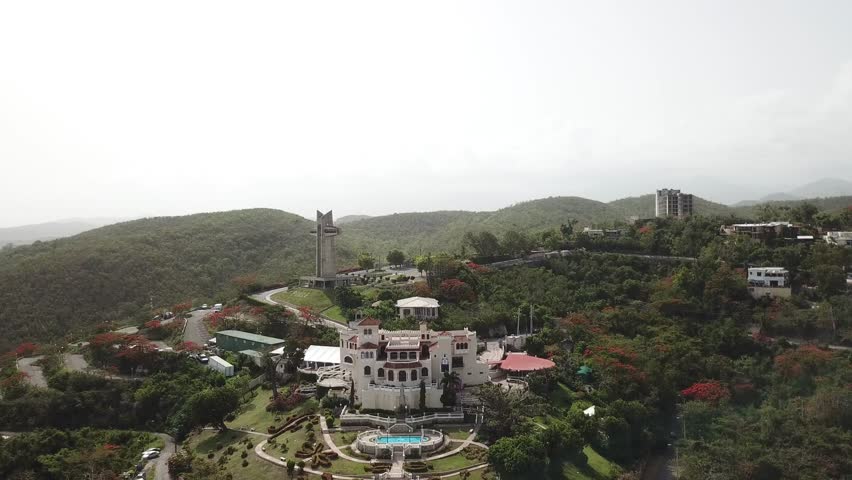 AERIAL: Circling the Serralles Castle.