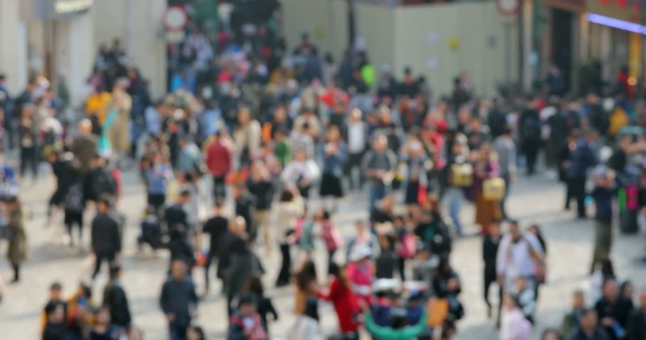 Blur of the crowded people in the street