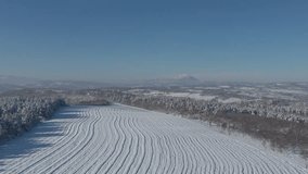 Pyramid shape of Rtanj mountain under snow 4K drone video