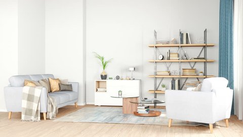 Modern  living room interior - 3d rendering