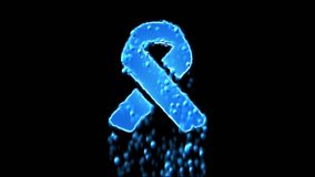 Liquid symbol ribbon appears with water droplets. Then dissolves with drops of water. Alpha channel black - Powered by Shutterstock - Get 15% off with code: PIKWIZARD15