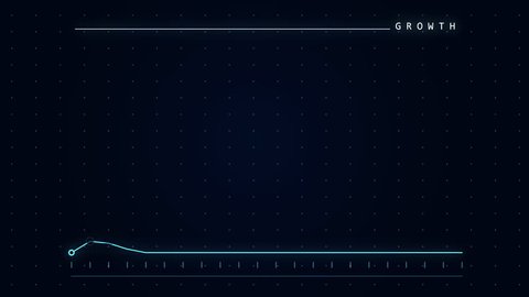 2D vector animation of an upward graph showing growth and charting progress. Created in 4k. Vídeo Stock