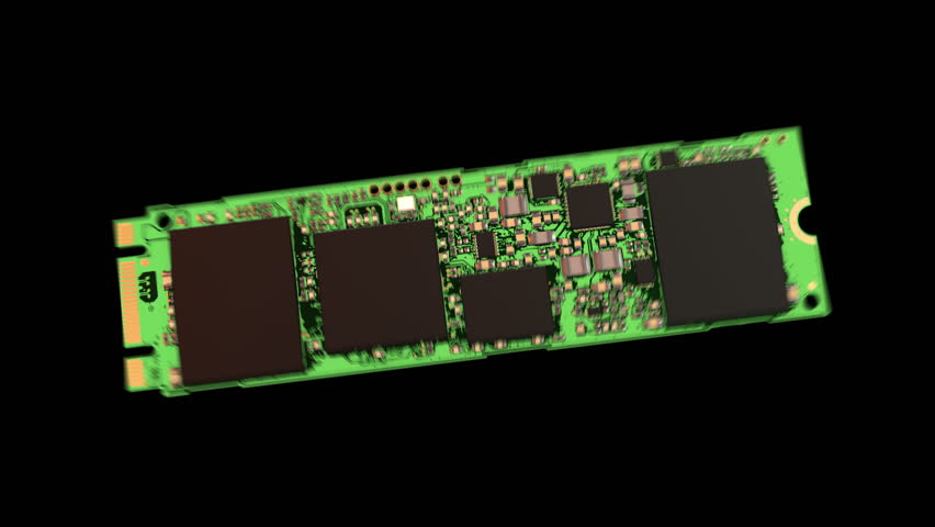 SSD m2-4Tb-3D animation of SSD (Solid-state drive)