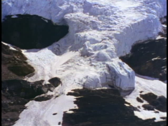 JASPER, ALBERTA, 1990, Jasper National Park, glacier atop mountain in distance