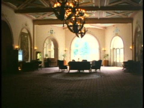 BANFF NATIONAL PARK, ALBERTA, 1990, Chateau Lake Louise Hotel, lobby