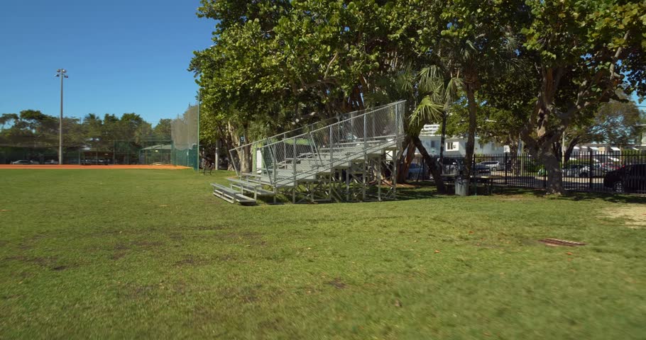 Sports bleachers in the park aluminum 4k 60p