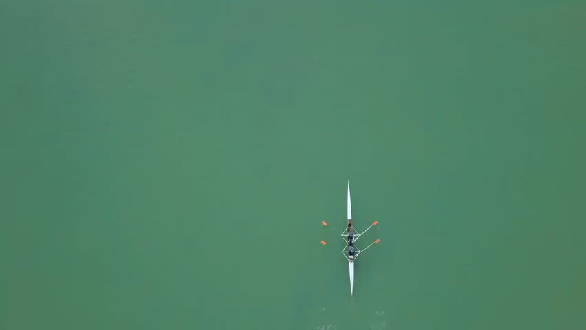 Flying over the Plovdiv Rowing canal in Bulgaria and following some rowers