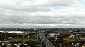 Aerial Hyperlapse video of clouds on a superhighway  