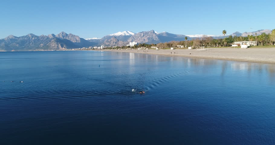 Aerial View Of Konyaalt? Beach Of Antalya 4K Drone Footage