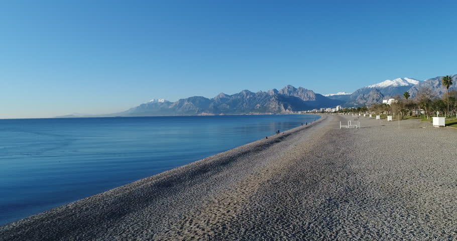 Aerial View Of Konyaalt? Beach Of Antalya 4K Drone Footage