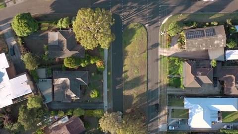Suburban Australia Showing Typical Housing and Streets in a Neighbourhood Seen from a Bird's Eye View