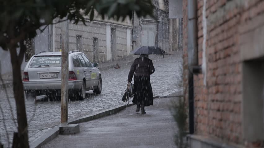 Old textured street of Georgia. The atmosphere of the east.