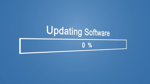 Update Software Process Animation Animation on Blue Background
