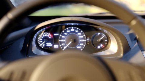 Speedometer fast car automobile speed dashboard accelerate 4k. 3d rendering animation