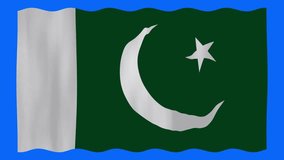 Pakistan flag waving Chroma screen stock footage for backgrounds and textures I Pakistan country flag waving stock video 