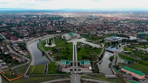 Republic of Chechnya, the city of Grozny and its attractions (shooting from the air).