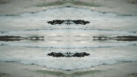 Water World Ocean Waves Mirror Effect Background. Beautiful landscape of the ocean waves in a mirror style to use as background, transition and texture. - Powered by Shutterstock - Get 15% off with code: PIKWIZARD15