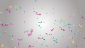 Colorful Confetti Falling Down in Slow Motion Over light Background. Could Be Used for Birthdays Parties Celebration Christmas New Year or Holiday Project Related Videos