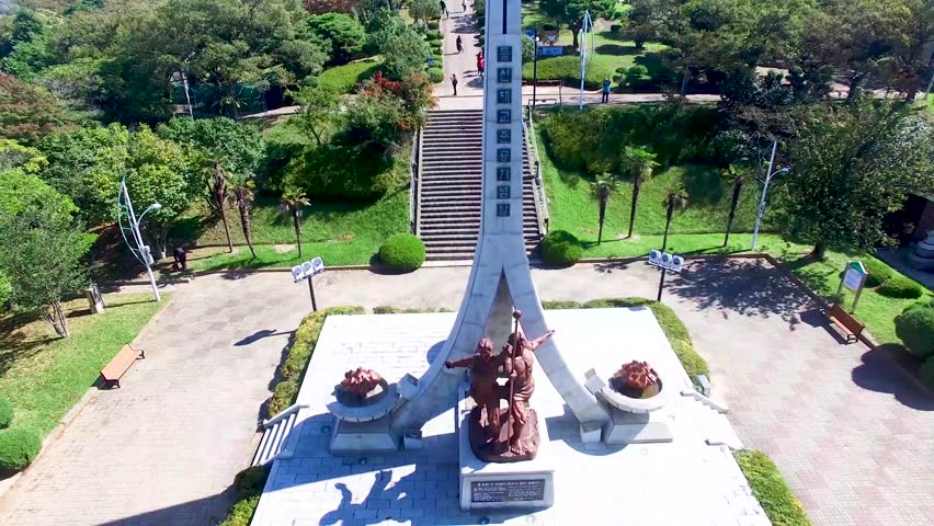 Aerial View of Dolsan Park, Yeosu, Jeollanamdo, South Korea Asia