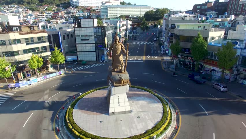 Aerial View of Yeosu, Jeollanamdo, South Korea, Asia