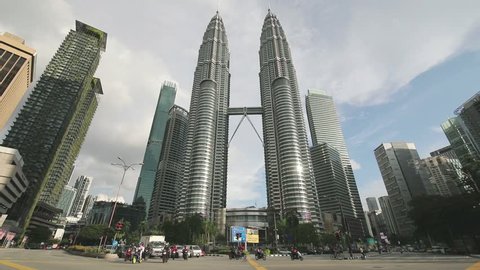 KUALA LUMPUR MALAYSIA - NOVEMBER 21, 2018: Petronas twin towers Kuala Lumpur Malaysia