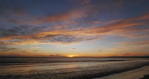 Ocean at Sunset, Camargue in the South East of France, Time Lapse 4K