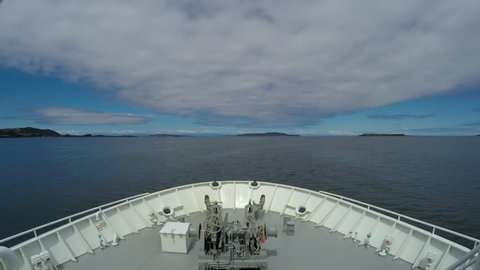 Time lapse of a wellboat sailing through the archipelago of Chiloé