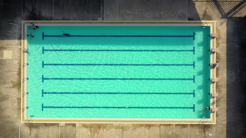 High angle view on swimming pool  | Shutterstock HD Video #1023501217