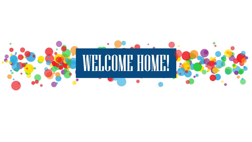 Welcome Home Kinetic Type Banner Colorful Stock Footage Video (100% 