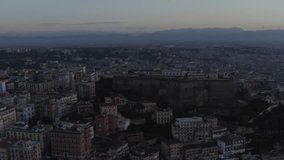 Aerial view of Naples - Castel Sant'Elmo in Napoli - drone 4K video