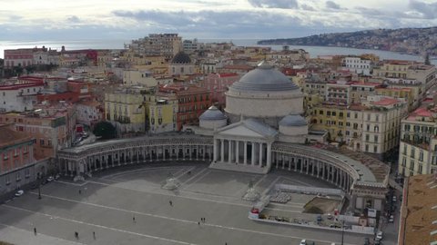 Aerial view of downtown Naples, Italy - Napoli 4K drone video