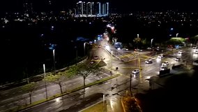 Time lapse video of traffic  movement near traffic light
