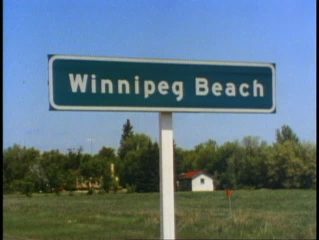 WINNIPEG, MANITOBA, 1990, Winnipeg Beach sign, Manitoba