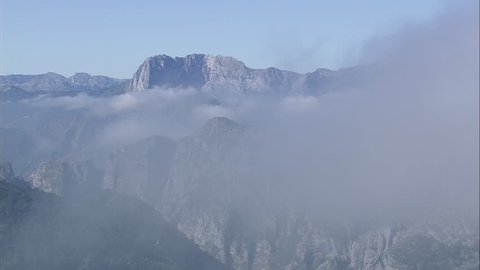 AERIAL Spain-Cloud Level On North Side Of The Picos De Europa National Park 2007